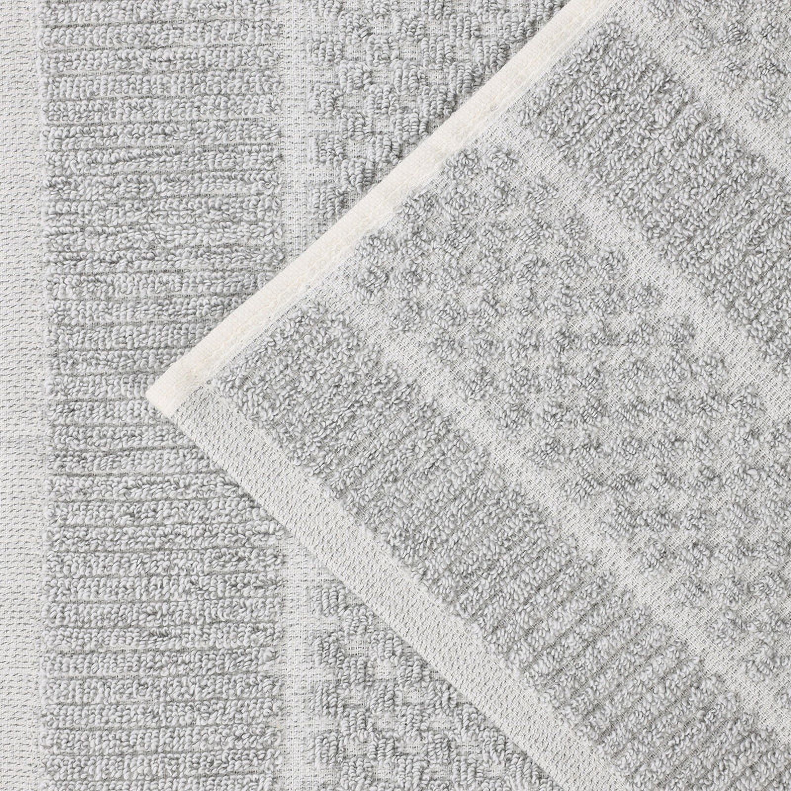 Superior Naples Viscose Cotton Blend Medium Weight Face Towels Washcloths, Set of 12, Platinum