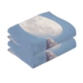 thumbnail image 3 of joogoo 2 PCs Hand Towels Sets Cat and Moon Cotton Face Towel Bathroom Decorative, 3 of 7