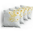 thumbnail image 5 of Ambesonne Floral Throw Pillow Cover 4 Pack, Daffodils Ornaments Art, 16", Grey Yellow, 5 of 7
