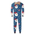 thumbnail image 5 of Odeerbi Christmas Onesie Pajamas for Family Holiday Sleep Jumpsuit Long Sleeve Family Christmas Pajamas Matching Sets Dad Printed Loungewear Jumpsuit Sleepwear Xmas PJs Set Navy, 5 of 6