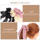thumbnail image 2 of EeaseMX 4 piezas de tela para el cabello banda para el cabello Bowknot para la cola de caballo, accesorios para el cabello con cinta para mujeres (Negro, Beige, Gris, Rosa Claro, 1 pieza cada una), 2 of 7