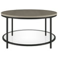 thumbnail image 5 of Evelyn&Zoe Sevilla Round MDF Coffee Table with Shelf, Antiqued Gray Oak, 5 of 8