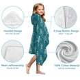 thumbnail image 7 of Teal Dancing Skeleton Pattern Hooded Bath Towel，50"x30" for Ages 3 To 12 Kids, Quick Dry Lightweight Soft Microfiber Hood Beach Towel Cover Up for Kids, 7 of 7