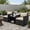 Beige, variant on Resenkos 3-Piece Beige Wicker Outdoor Bistro Set – Tempered Glass Table + 2 Armchairs with Thick Removable Cushions for Balcony, Patio & Small Gardens