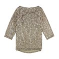 thumbnail image 2 of Alex Evenings Womens Sequin Pullover Blouse, Beige, Small, 2 of 2