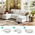 thumbnail image 4 of Linsy Home 115" Modular Sectional Couches for Living Room, U-Shaped Sectional Cloud Sofa with Double Chaise, Beige, 4 of 10