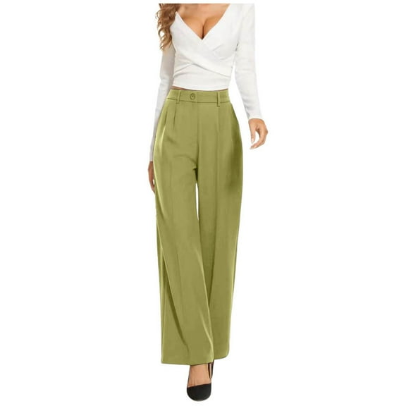 Pants for Women Cute Pants Fashion for Women Stretch Sweatpants Petite Clothes Tan Womens Wide Leg Casual Comfy plus Size Business Casual Stretch Green L