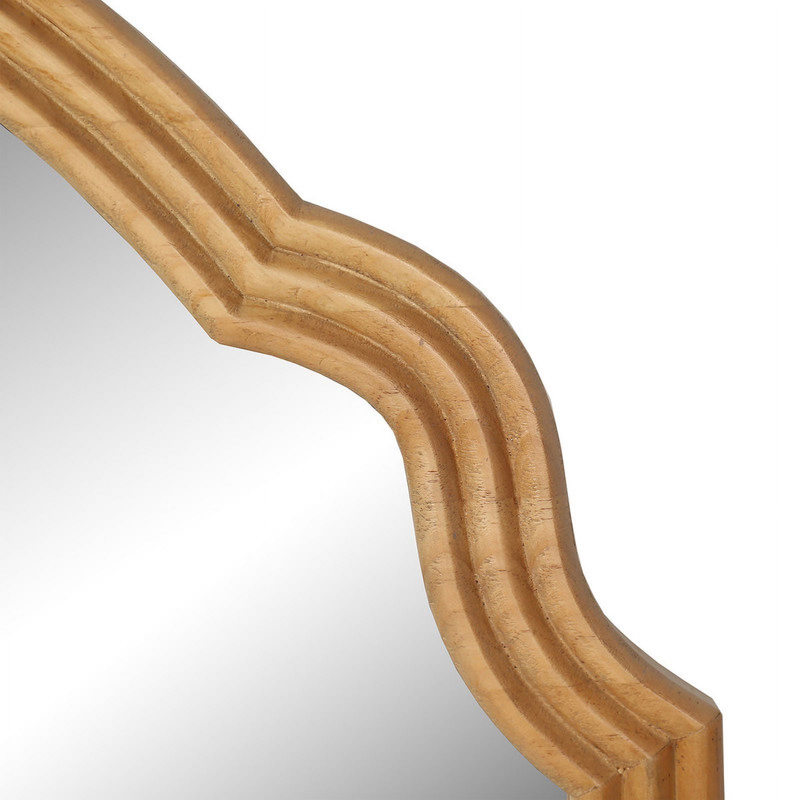 Regina Wide Arch Natural Tone Wood Wall Mirror