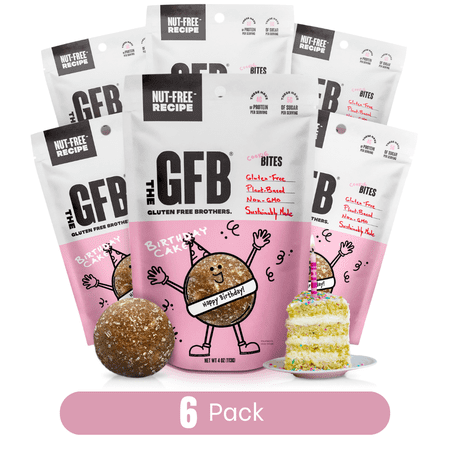 The GFB, The Gluten Free Brothers Birthday Cake Nut Free, Cookie Protein Bites, 6 Count, 4 oz