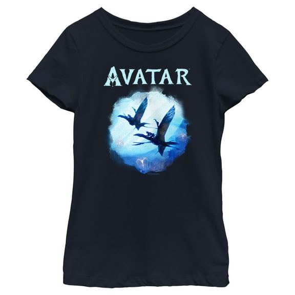 Girl's Avatar: The Way of Water Great Leonopteryx Flight Logo  Graphic Tee Navy Blue X Small