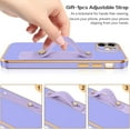 thumbnail image 4 of Compatible with iPhone 12 Case, Cute Wristband Holder Slim Lightweight Hard PC TPU Bumper Scratch Resistent Shockproof Protective Phone Cover for iPhone 12 6.1''- Lavender Purple., 4 of 13