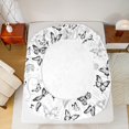 thumbnail image 5 of Manfei Teens Romantic Butterfly Bed Sheets, Black White King Sheets, Fashion Flower Floral Sheet Set, Ultra Soft Home Decor, 4 Pieces, 5 of 7