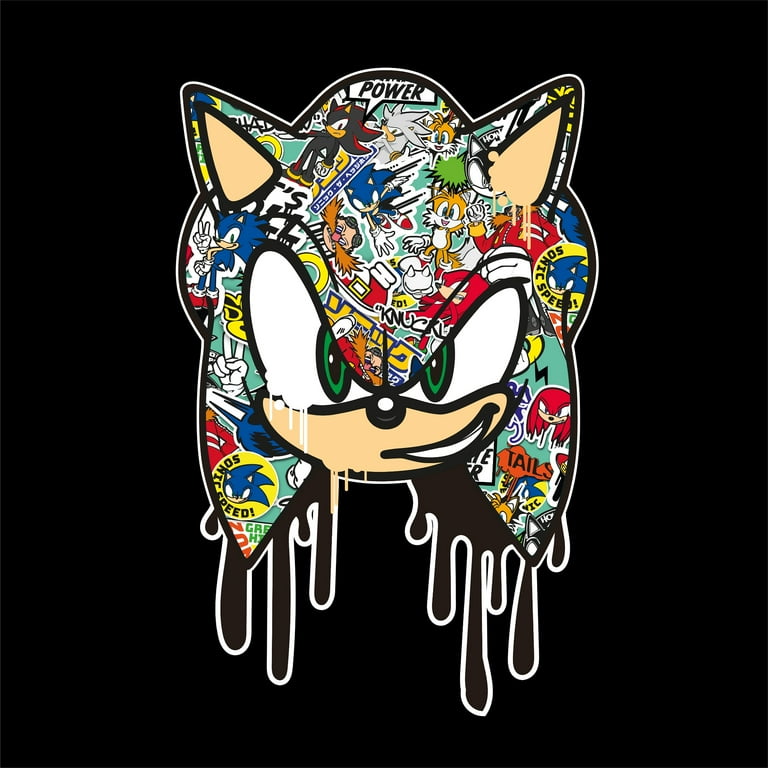 Bioworld Sonic The Hedgehog Graffiti Portrait Youth Black