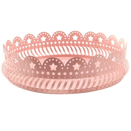 

Pink Crown Round Tray Push Cake Stand Hollow Out Star Plate Cake Decorating Tools Candy Bar Storage Holders L