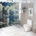 thumbnail image 7 of Orinice Wolf Clouds Sky Bathroom Decor Set Colorful Luxurious Graphic Print Polyester Fabric Fashion Shower Curtain Set with Hooks 36x72, 7 of 7
