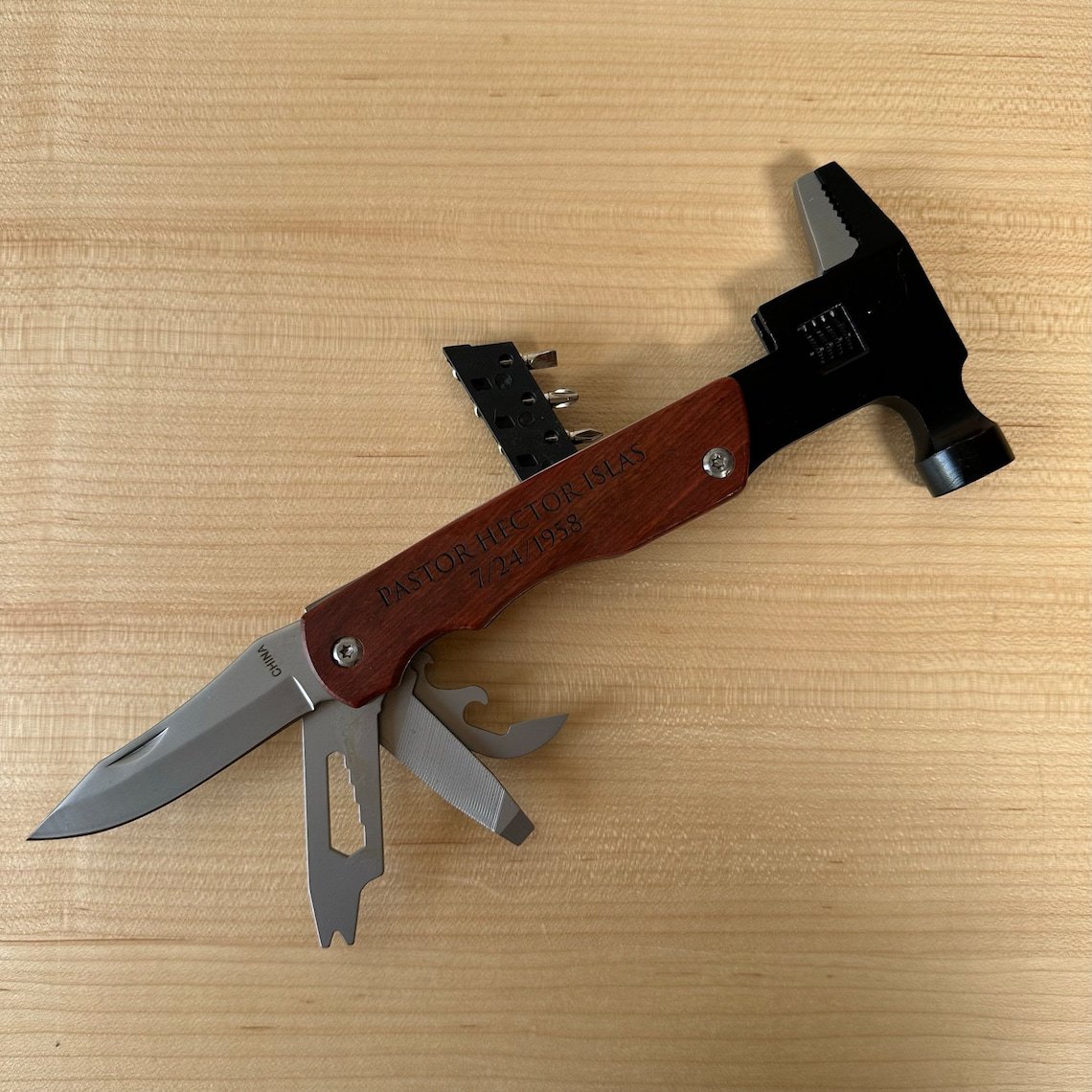 Personalized Multitool Hammer Christmas Gift Custom Engraved Hammer Gift for Dad Hammer Personalized Custom Hammer Gift Set