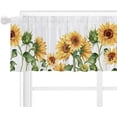 thumbnail image 5 of Yellow Sunflower Valance Farmhouse Kitchen Curtains Valance Rustic Country Floral Wooden Plank Flower Window Treatment Drapes for Bathroom Bedroom Living Room Home Decor 1 Panel (55x18 Inch), 5 of 5