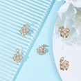 thumbnail image 4 of 6 piezas/caja de dijes de trébol de cuatro hojas de latón chapado en oro de 18 quilates, colgante de buena suerte con circonita cúbica, dije de trébol del Día de San Patricio para hacer joyas., 4 of 7