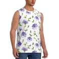 thumbnail image 2 of Uemuo Purple Chicory Pattern Men's Sleeveless T-Shirt,Muscle Athletic Tank Top, Moisture-wicking Quick-dry Breathable Classic Tee Top for Gym Run Outdoor Sports-, 2 of 8
