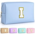 thumbnail image 1 of Bolsa de maquillaje TOPEAST Preppy de piel sintética impermeable - Azul cielo, 1 of 7