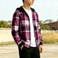 thumbnail image 7 of yillto Boys Plaid Jackets Flannel Hoodies Fall Fashion Long Sleeve Zip up Jacket Coat for Kids 5-15 Years, 7 of 7