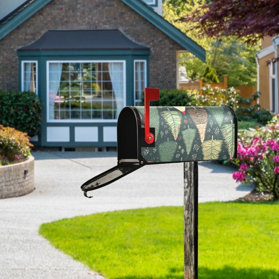 Rustic Trees Mailbox Cover Magnetic Standard Size Post Box Cover Wraps Home Garden Decor 18" X 21"