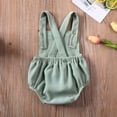 thumbnail image 3 of StylesILove Unisex Infant Baby Solid Corduroy Sleeveless Romper Toddler Boys Girls Backless Adjustable Jumpsuit Outfit (Green, 0-3 Months), 3 of 6