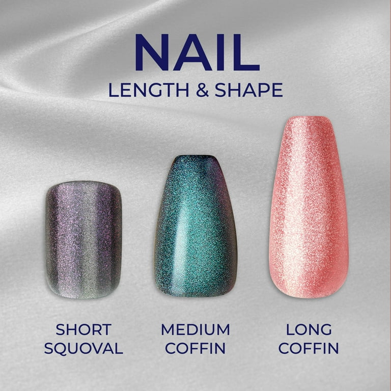 KISS Gel Fantasy Magnetic Press on Nails, See U Soon, Blue