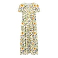 thumbnail image 4 of SEMPAI Spring Savings Summer Dresses Womens Dresses Summer 2025 Short Sleeve Crew Neck Print Long Sundresses Comfy for Easter Women Dresses Summer Savings, 4 of 6