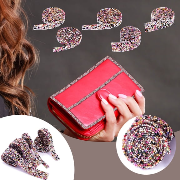 Nsxcdh Rhinestone Ribbon Self Adhesive Resin Crystal Tape 36in Glitter Cake Clothing Crafts Decoration DIY Birthday Home Ornaments Christmas Gifts for Grandkids and Women
