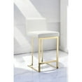 thumbnail image 4 of Pangea Home Dexter 26" Faux Leather & Polished Steel Counter Stool in White/Gold, 4 of 10