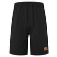 thumbnail image 5 of YUGYXL Trendy Waffle Shorts for Men 2025 Summer Solid Color Bermuda Shorts Elastic Waist Drawstring Breathable Straight Shorts Black L, 5 of 8