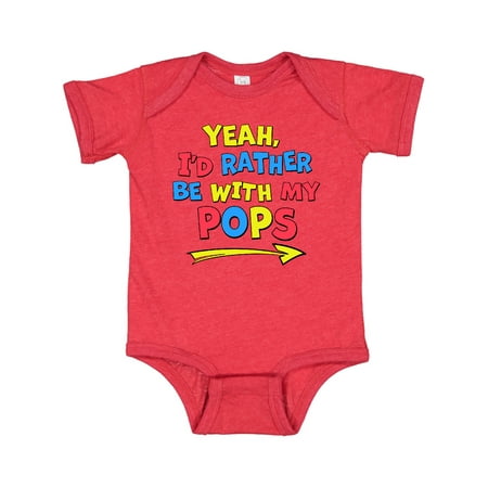 

Inktastic Yeah I d Rather be with My Pops in Red Yellow and Blue Gift Baby Boy or Baby Girl Bodysuit