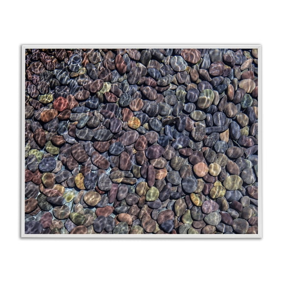 Stupell Industries Contemporary Ocean Ripples Underwater Pebbles White Framed Giclee Art, 30 x 24, by Barbara Markoff