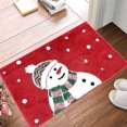 thumbnail image 2 of Christmas Door Mat Rug Charming Christmas Tree Playful And Delicate Snowflake Patterns Non Slip Washable Bathroom Kitchen Entrance Rug For Indoor Outdoor Home Decor Carpet - 1 * Floor Mat, Plush, 2 of 7