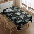 thumbnail image 2 of Black Christmas Tree Pattern Rectangle Tablecloth 60"x84",Waterproof Polyester Rectangle Table Cloth, Wipeable Spillproof Polyester Tablecloth for Dining, Camping, Indoor and Outdoor, 2 of 5