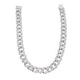 thumbnail image 2 of Mens Cuban Necklace 16 Inch Diamond Jewelry Hip Hop Necklace Miami Cuban Link ChainSilver, 2 of 14