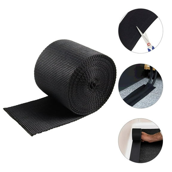 BESTOYARD Black Polyester Floor Cord Hider Cable Cover for Home Carpets