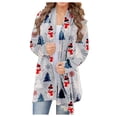 thumbnail image 1 of Moda mujer Navidad Animal Print Cardigan otoño abrigo blusa manga larga Fridja  BV0+4325, 1 of 9