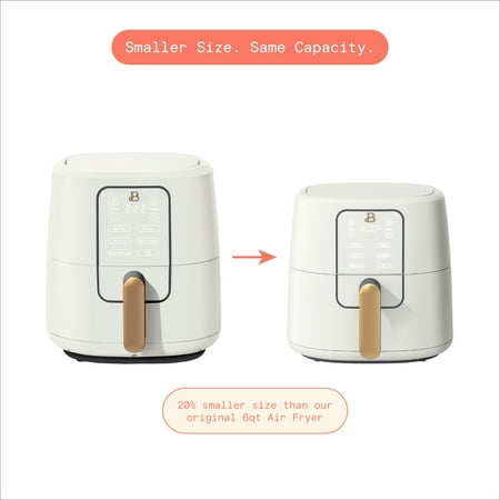 Beautiful 6qt Air Fryer with TurboCrisp Technology, EverGood Ceramic Nonstick Coating, White Icing by Drew Barrymore