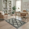 thumbnail image 2 of ODIKA Diamond Grid Checkered Contemporary Geometric Lattice Design Non-Slip Chair-Friendly for Home Office, Gaming Room, Under Desk, 2 of 7