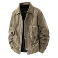 thumbnail image 2 of Timoontee Men's Corduroy Jacket Workwear Jacket Daily Casual Jacket Fall Long Sleeve Lapel Jacket Zip Up Jacket Outdoor Hiking Workout Jacket Coffee XXL, 2 of 9