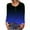 Dark Blue, variant on Long Sleeve Shirts for Women Cewneck Button Basic Shirts Vintage Gradient Color Graphic Tee Lightweight Casual Fall Clothes Loose Pullover (Dark Blue,L)