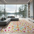 thumbnail image 2 of ODIKA 6'x9' Washable Area Rug Pink Cheerful Scattered Circle Splash Covering Abstract for Dining Room, Under Table, Office Décor, Non-Slip Chair-Friendly, 2 of 7
