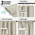 thumbnail image 5 of Deconovo Beige 100% Blackout Linen Curtains for Bedroom, 38"x63", 2 Panels, Rod Pocket and Back Tab, 5 of 10