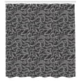 thumbnail image 3 of Ambesonne Grey Shower Curtain, Fern Leaves Flowers, 69"Wx70"L, Black and Grey, 3 of 3