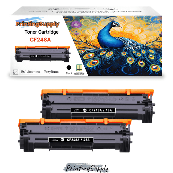 2-Pack CF248A 48A Toner Cartridge Compatible with HP LaserJet Pro M15a M15w M28a M28w M29a M29w M30w M31w – 1000 Pages Black with Chip
