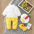 thumbnail image 4 of Easter Outfit Toddler Girl Chicken Romper Hooded Bodysuits Easter Toddler Animal Bodysuits 6-9 Months, 4 of 9