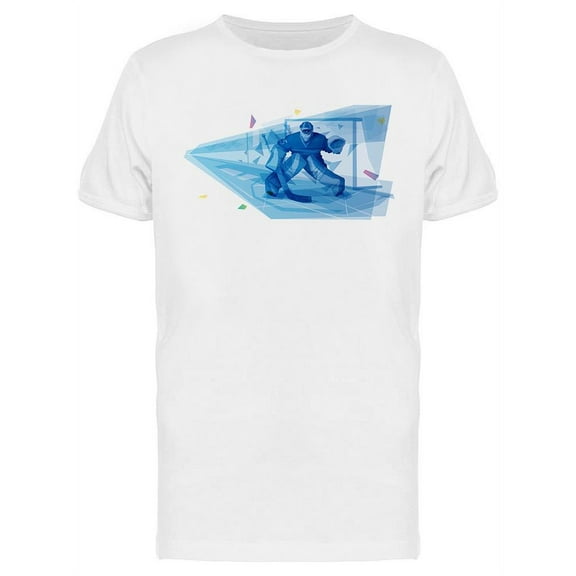 Hockey Goalkeeper Blue Design T-Shirt Men -Image by Shutterstock, Male Large
