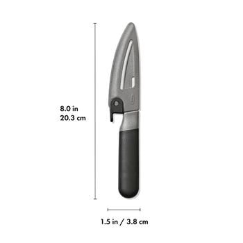 OXO 3.5-Inch Paring Knife with Locking Sheath, Precision Fruit and Vegetable Knife for Peeling and Slicing